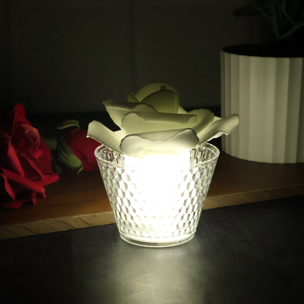 Rose Shaped Flameless LED Candles – Elegant Romantic Decor Set