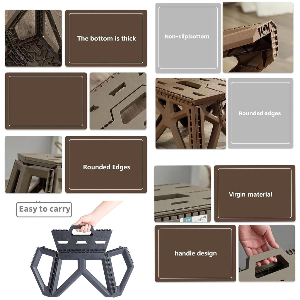 18 Inch Folding Stool – Portable Durable Step & Seating Stool