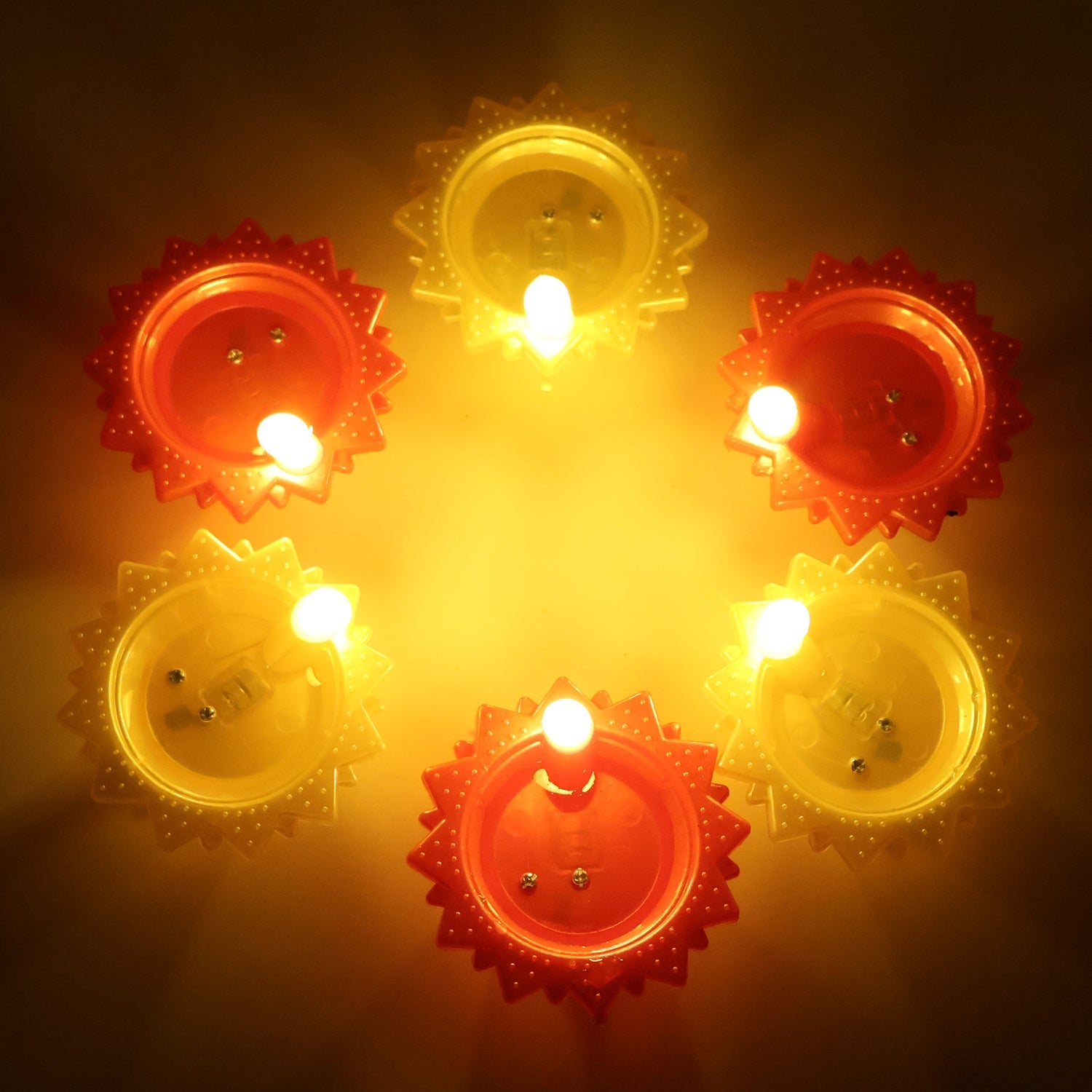 Water Sensor LED Diya Set – Flameless, Auto On/Off (6 Pc)