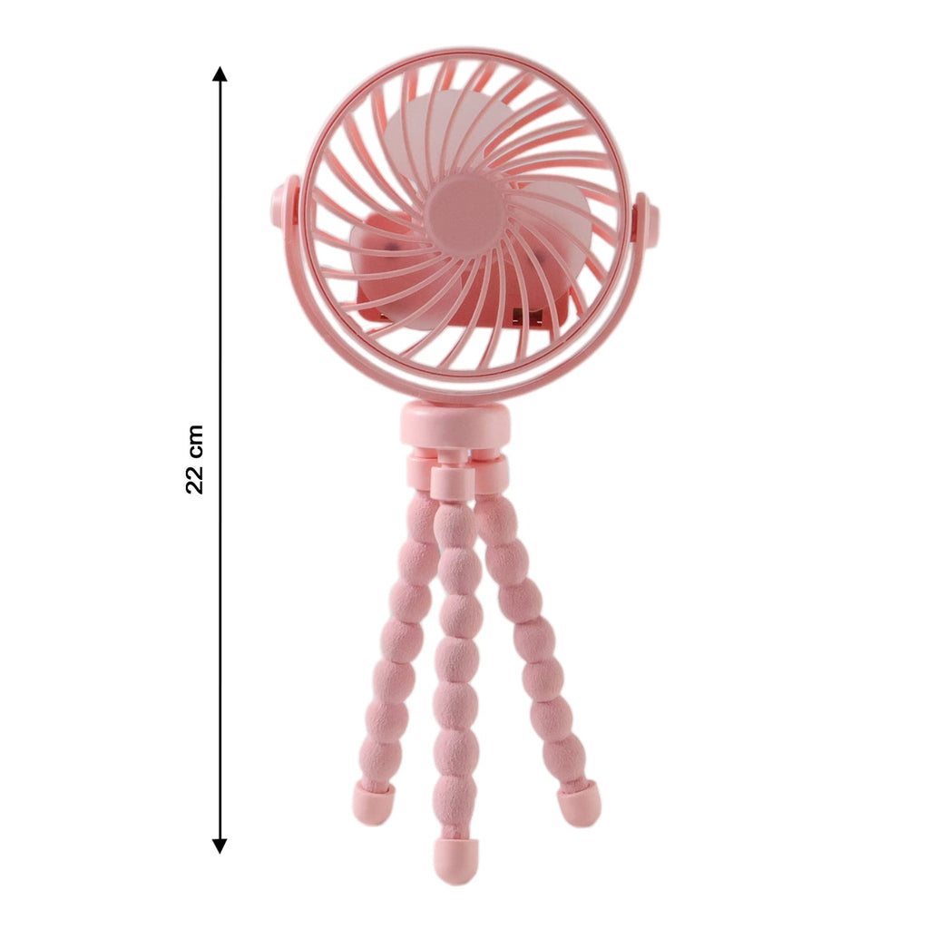 Rechargeable Portable LED Fan – Flexible Tripod & Quiet Cooling