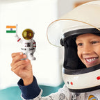 Solar Power Astronaut Ornament – Indian Flag Car Dashboard Décor