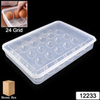 Plastic Egg Storage Container – Clear 24-Grid Fridge Organizer