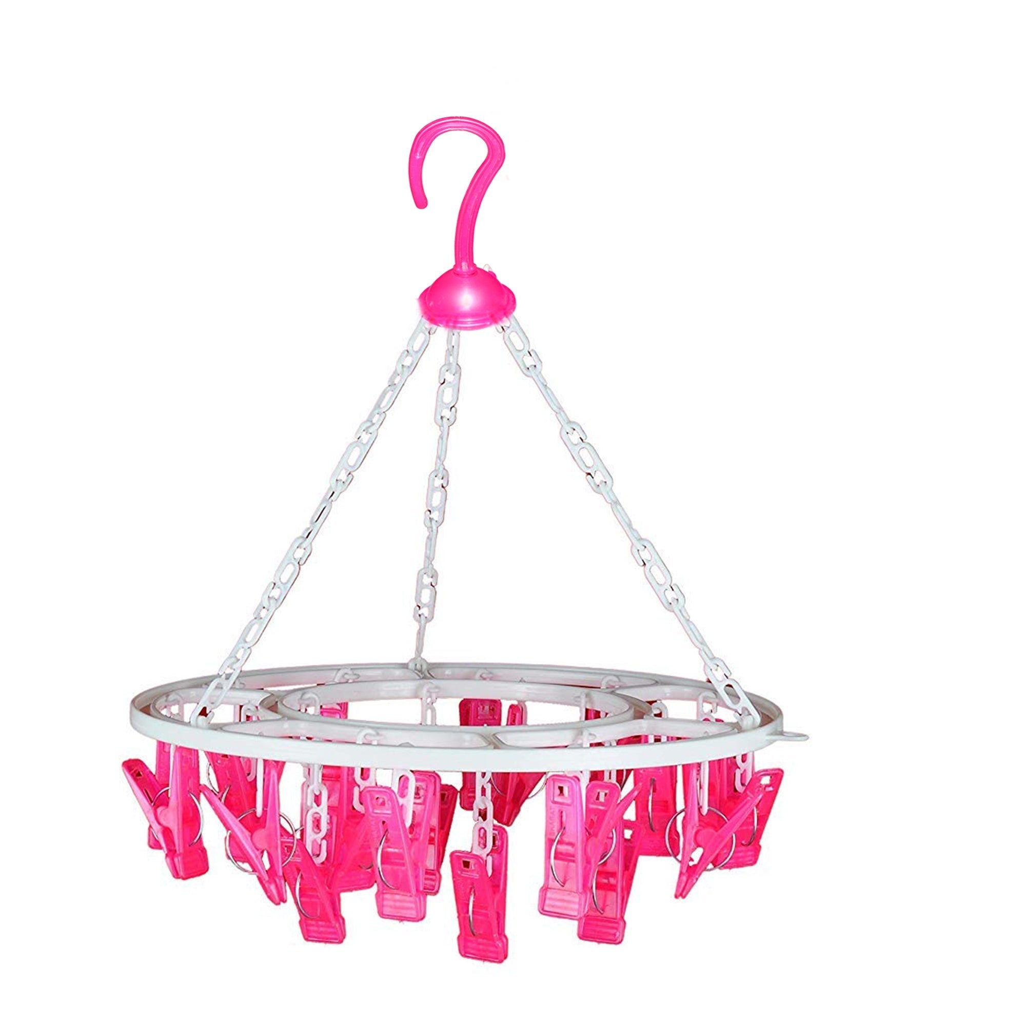 Cloth Drying Hanger – Round with 24 Clips, Space-Saving | Indo Glow