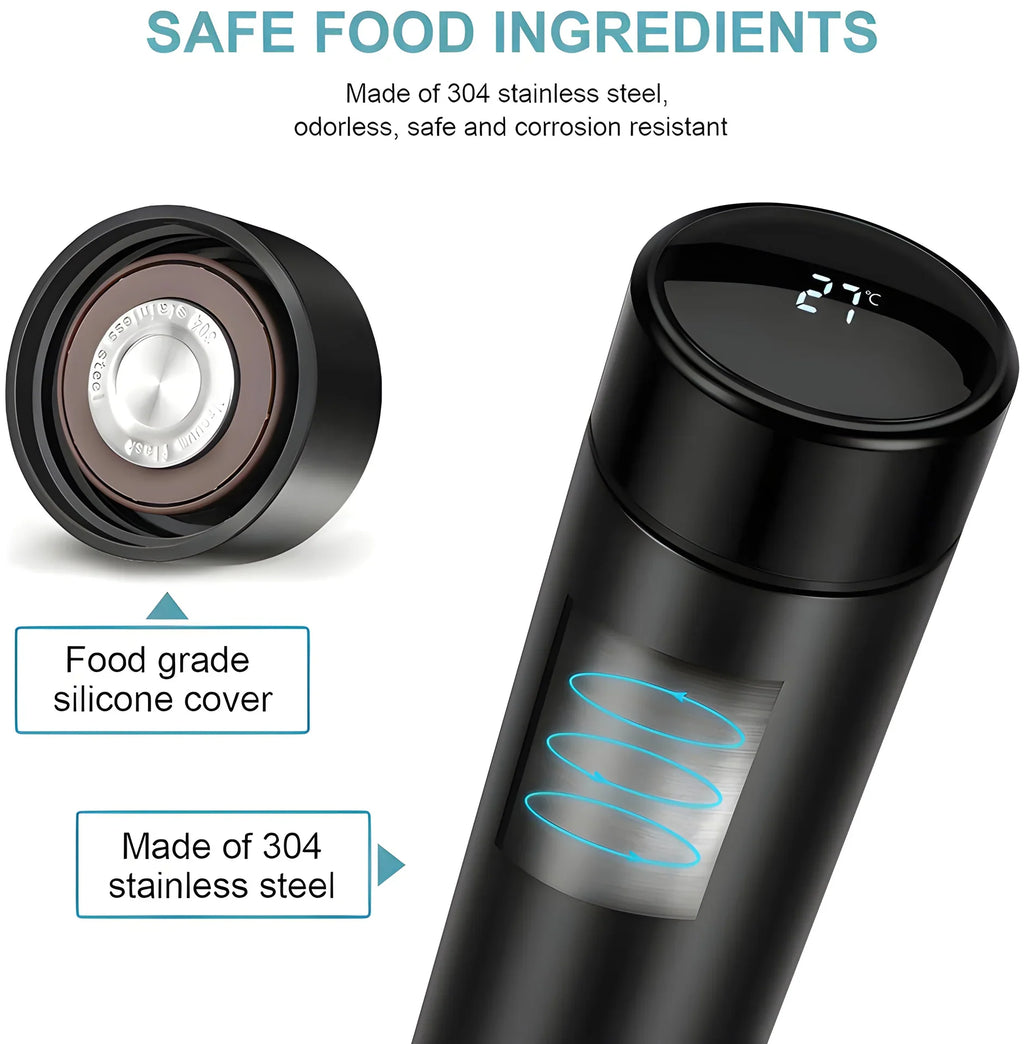 Smart Vacuum Insulated Water Bottle – LED Temperature Display 500ml