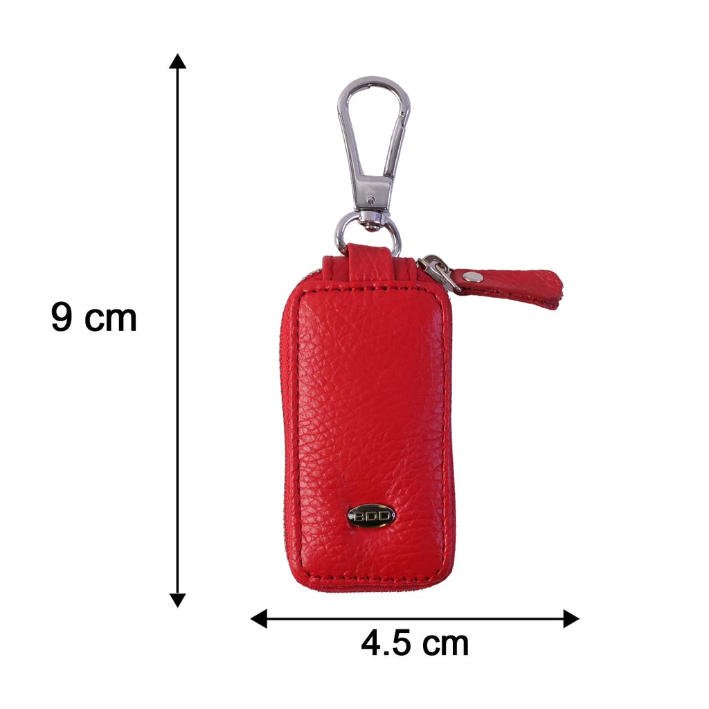 Leather Car Key Case Ð Durable & Compact with Snap Hook for Easy Carrying