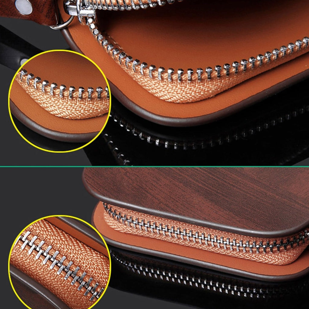 Leather Car Key Case Ð Compact & Stylish with Secure Closure