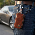 Leather Car Key Case Ð Compact & Stylish with Secure Closure
