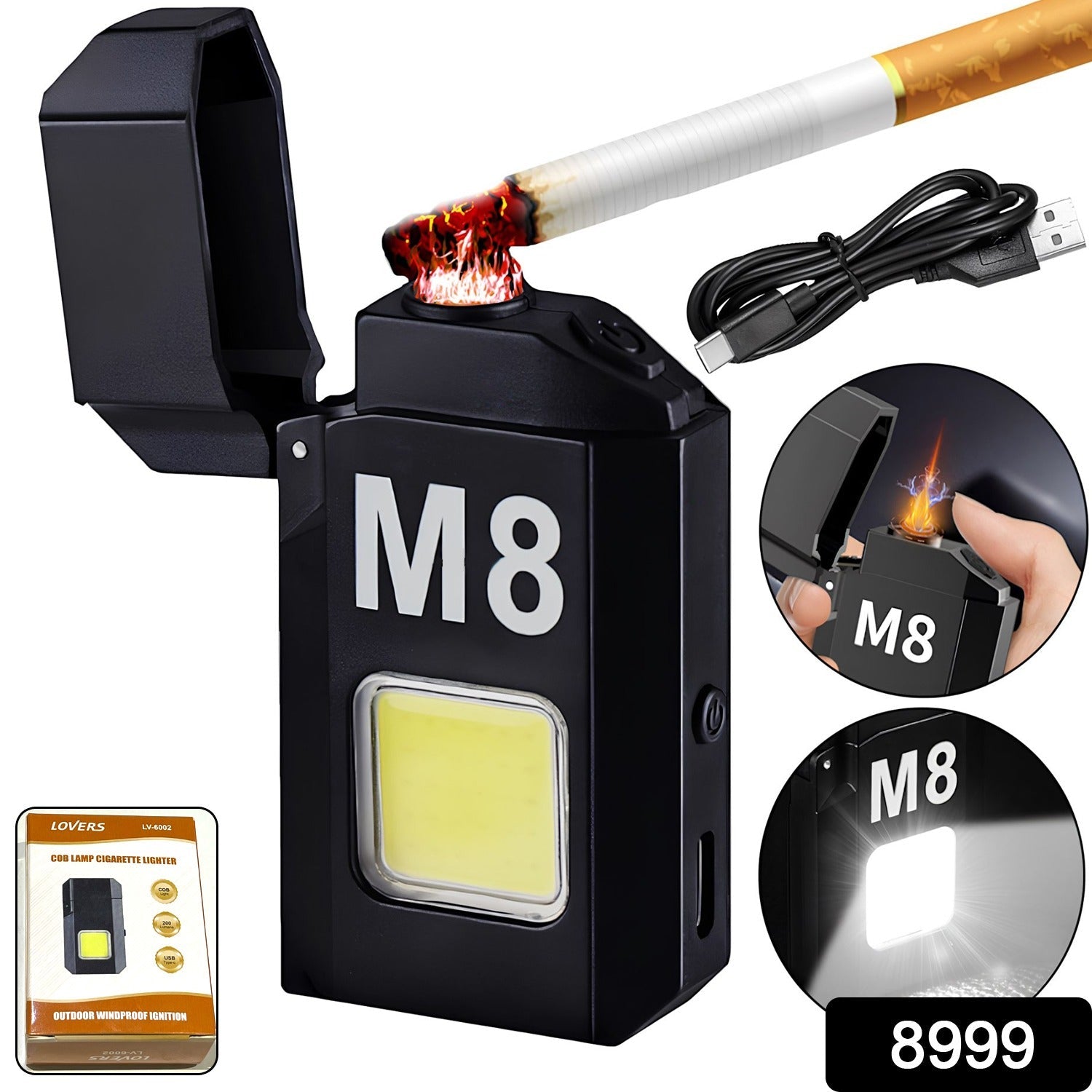 Portable Mini Torch Lighter – USB Rechargeable with Bright LED