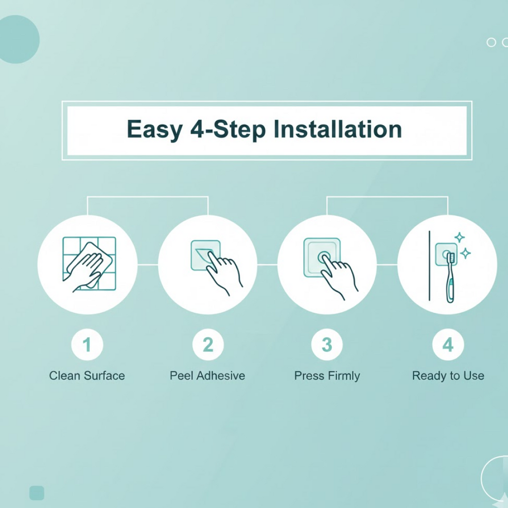 Self-Adhesive Wall Hook – Waterproof, Drill-Free & Reusable