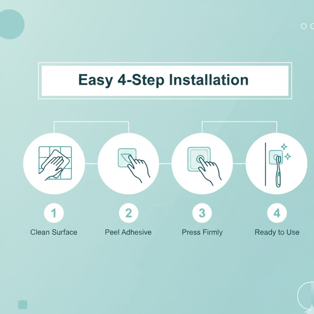 Self-Adhesive Wall Hook – Waterproof, Drill-Free & Reusable