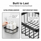 Metal Shower Caddy – Durable 5-Pc Bathroom Organizer Combo