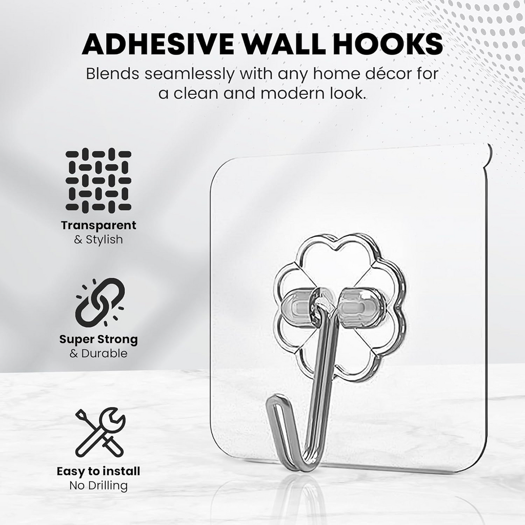 Stainless Steel Adhesive Hooks – Waterproof & Rustproof | GlimmerHome