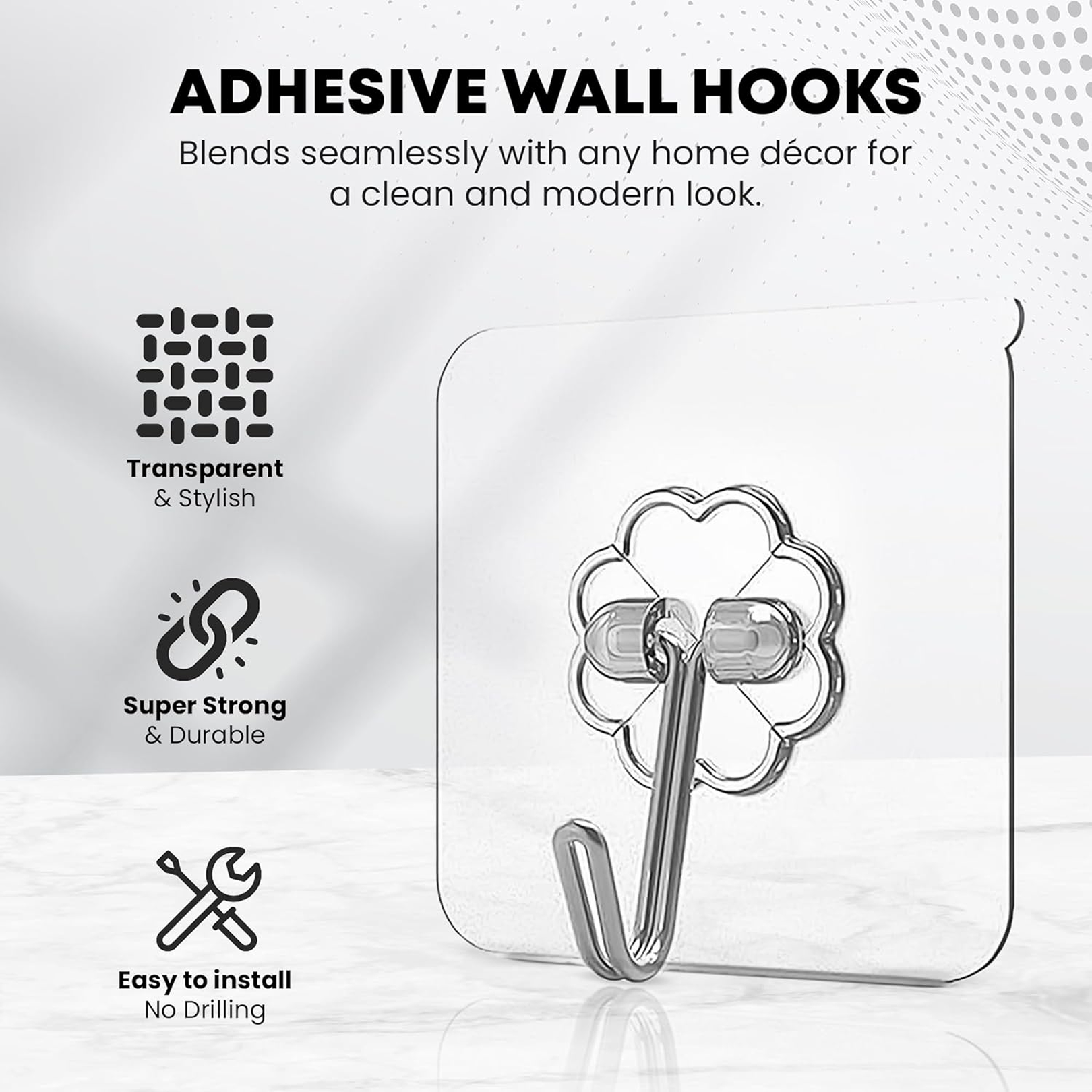 Stainless Steel Adhesive Hooks – Waterproof & Rustproof | GlimmerHome