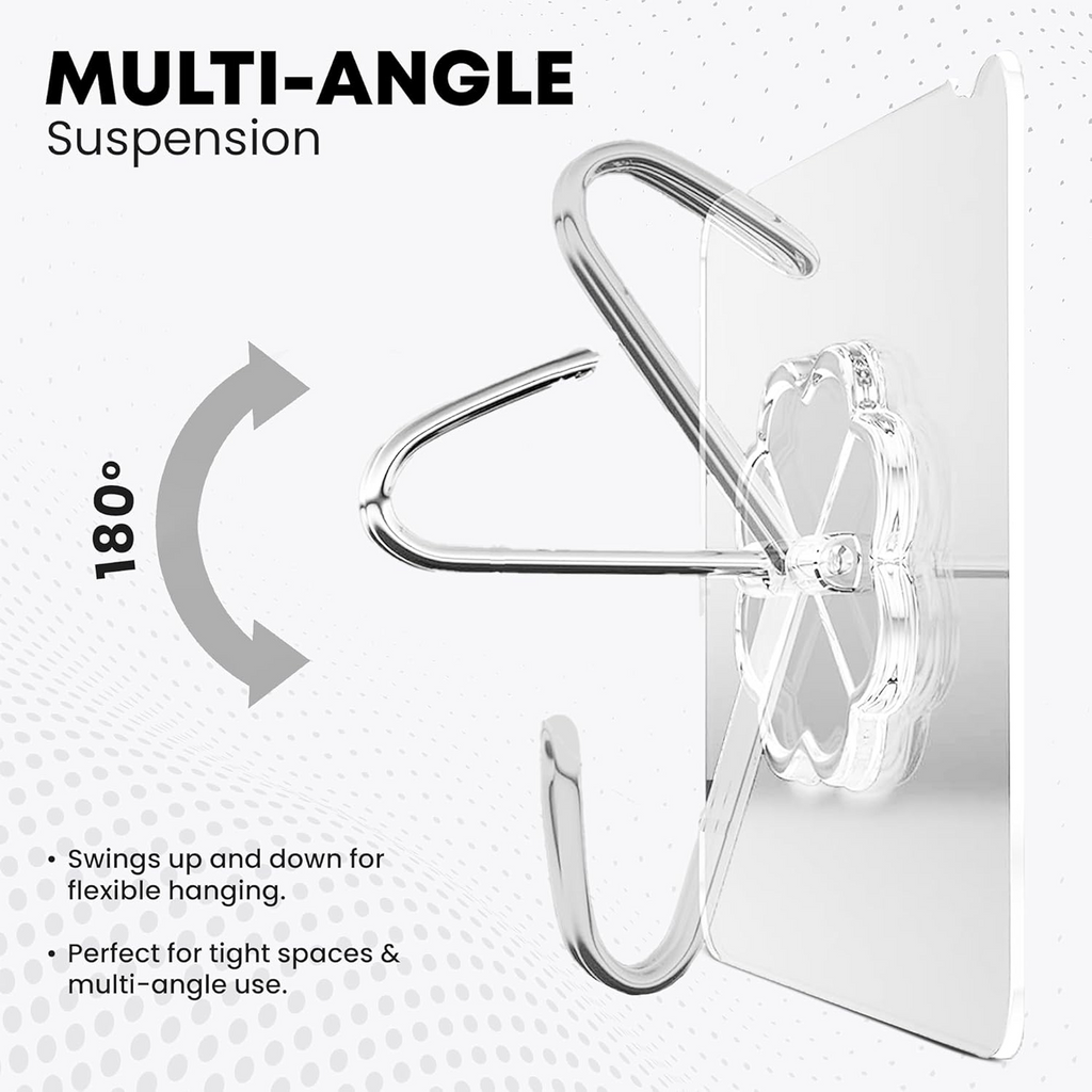 Stainless Steel Adhesive Hooks – Waterproof & Rustproof | GlimmerHome