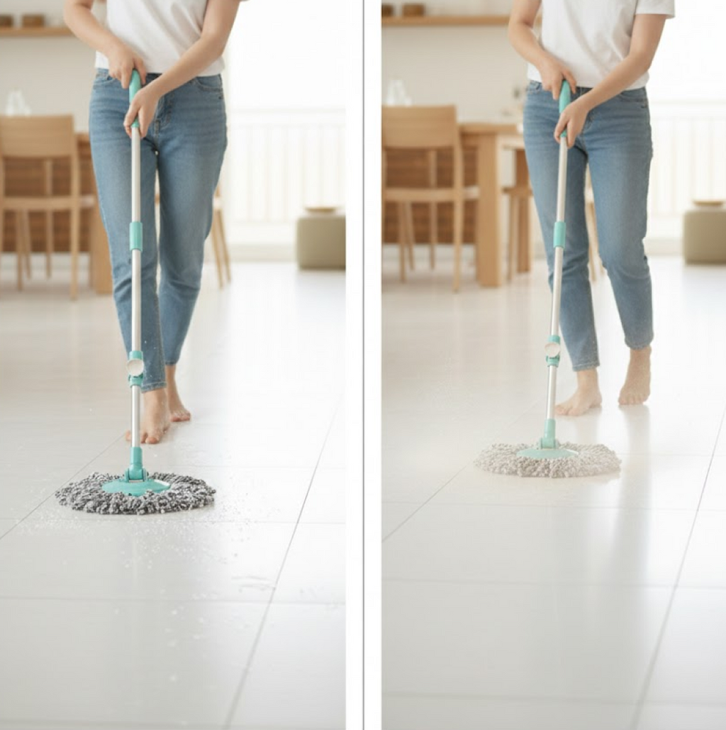360 Spin Mop with Wheels – Microfiber, Auto-Fold Handle | Ganesh