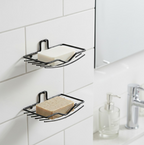 Wall Mount Soap Rack – 2-Piece Bathroom Organizer | VelvetBubbles