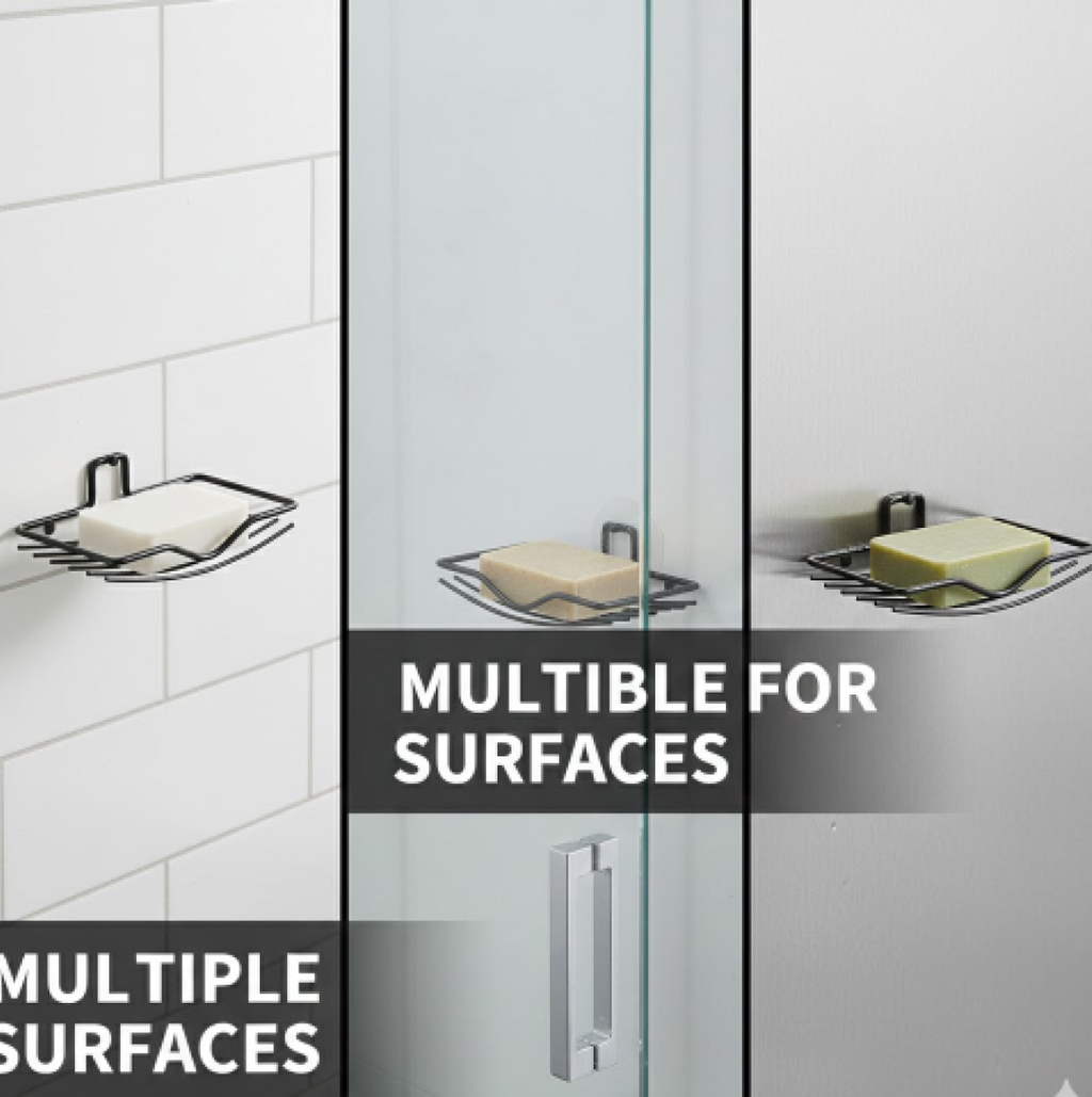 Wall Mount Soap Rack – 2-Piece Bathroom Organizer | VelvetBubbles