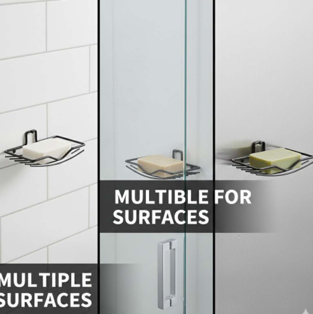 Wall Mount Soap Rack – 2-Piece Bathroom Organizer | VelvetBubbles