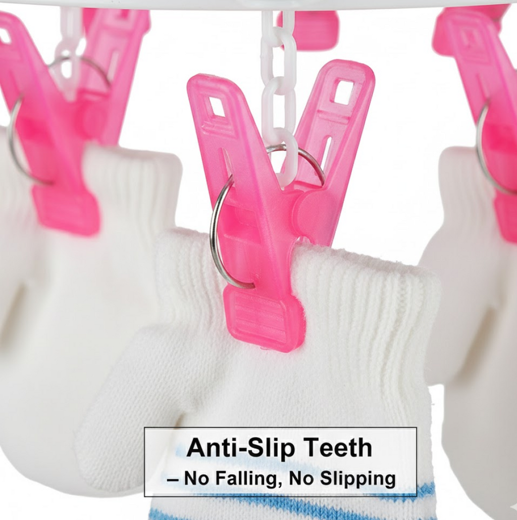 Cloth Drying Hanger – Round with 24 Clips, Space-Saving | Indo Glow