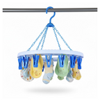 18-Clip Cloth Drying Hanger – Round Plastic for Delicates | Indo Glow