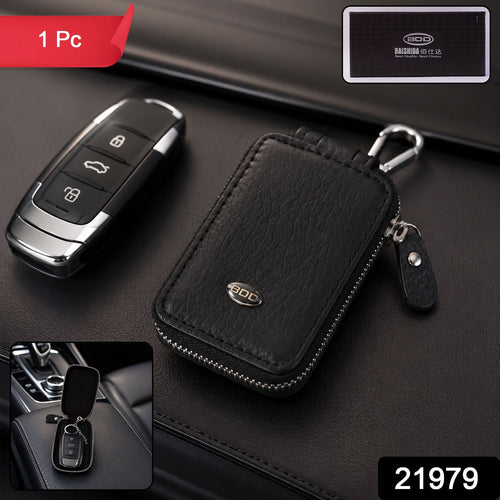 Car Key Case Ð Durable PU Leather with Zipper & Clip