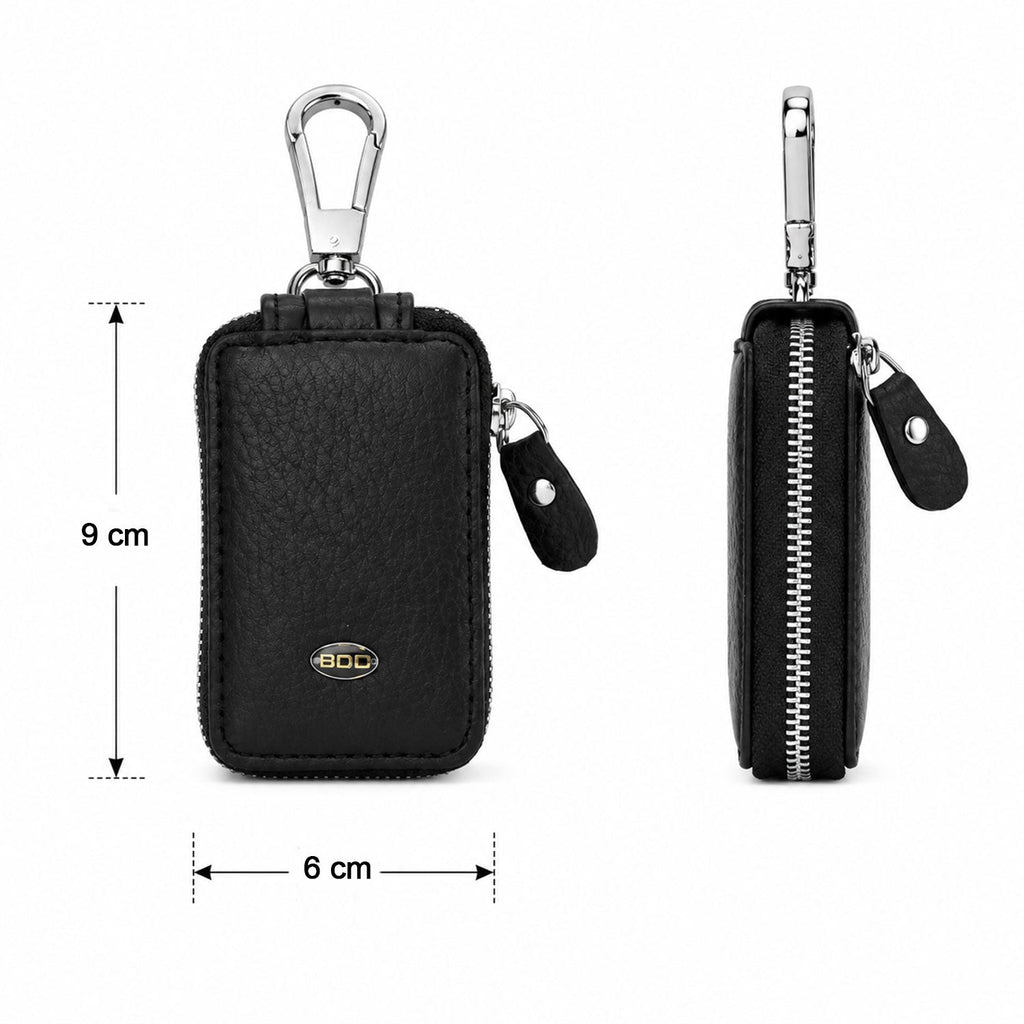Car Key Case Ð Durable PU Leather with Zipper & Clip