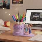Cute Couple Pen Holder Ð Adorable Resin Desk Organizer & Showpiece