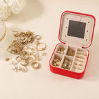 Mini Jewelry Organizer Box with Mirror Ð Portable Travel Case for Rings and Earrings