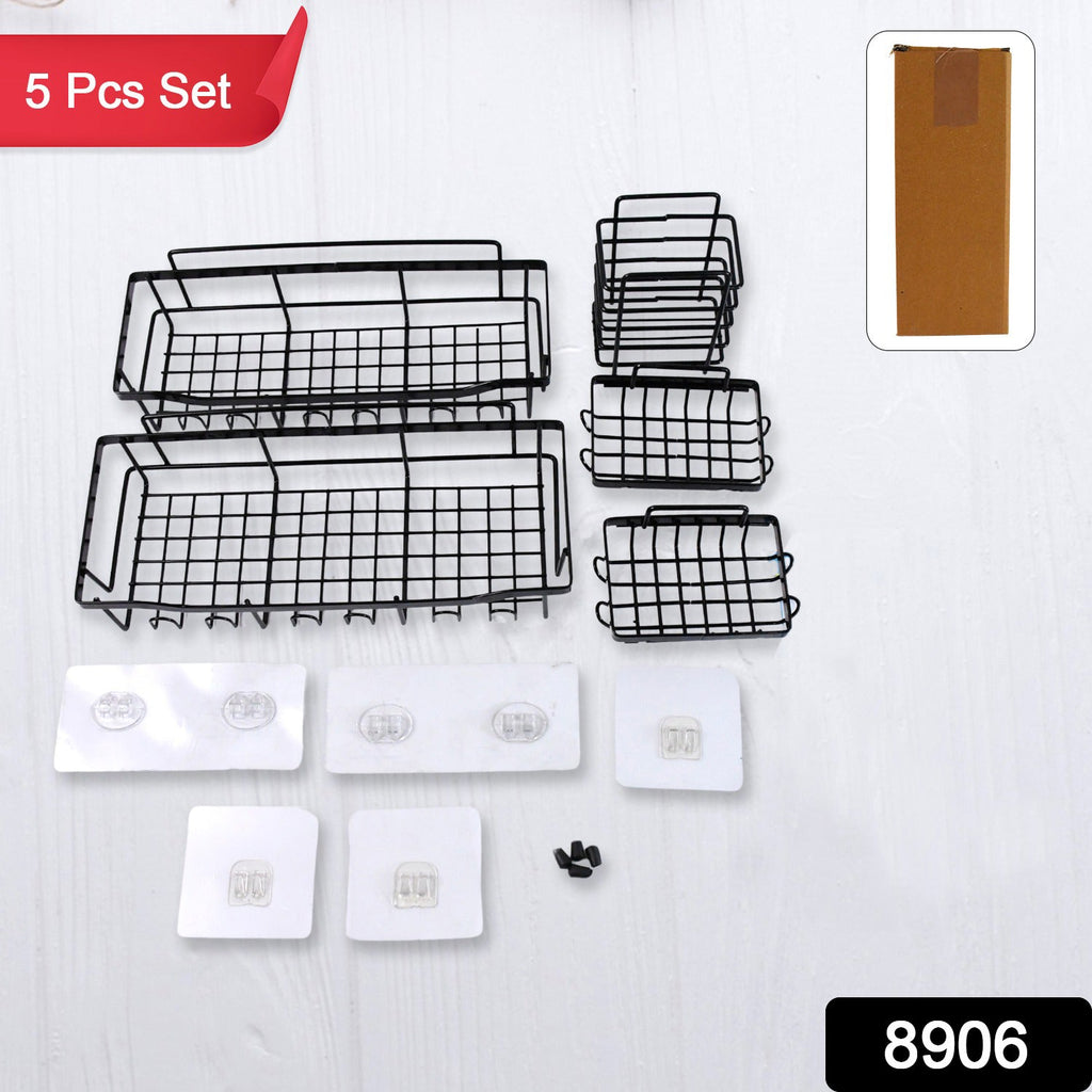 Metal Shower Caddy – Durable 5-Pc Bathroom Organizer Combo