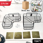Metal Shower Shelf 2-Pack – Rustproof No-Drill Corner Organizer
