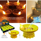 Water Sensor LED Diyas Set – Flameless Golden for Festive Decor