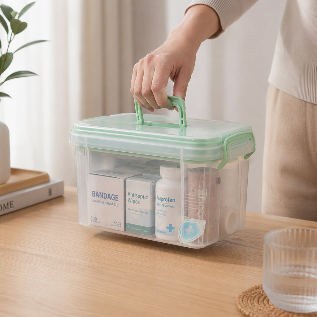 Plastic Medicine Storage Box Ð Secure Locking & Portable Design