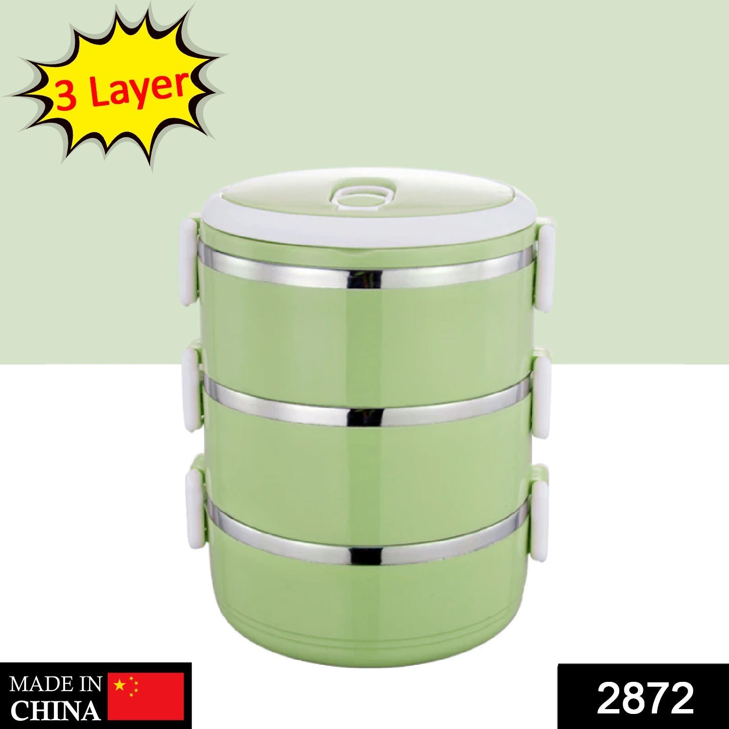 Stainless Steel Lunch Box – 3-Layer Insulated Hot Food Carrier | Lunchie Bunchie