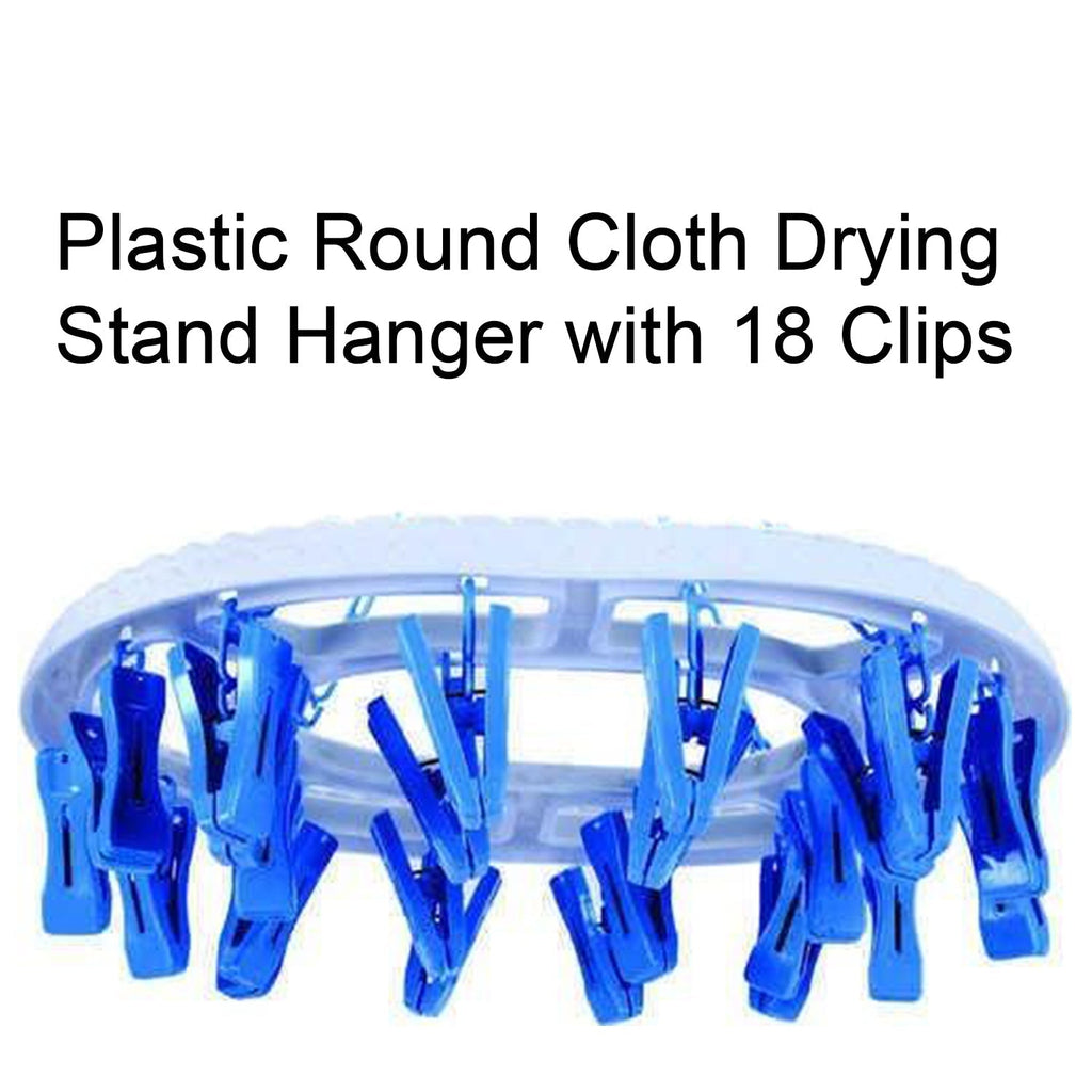 18-Clip Cloth Drying Hanger – Round Plastic for Delicates | Indo Glow