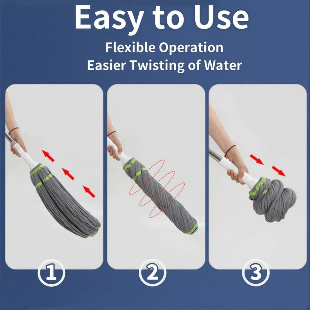 360° Spin Mop – Adjustable Handle & Microfiber Head for Effortless Cleaning