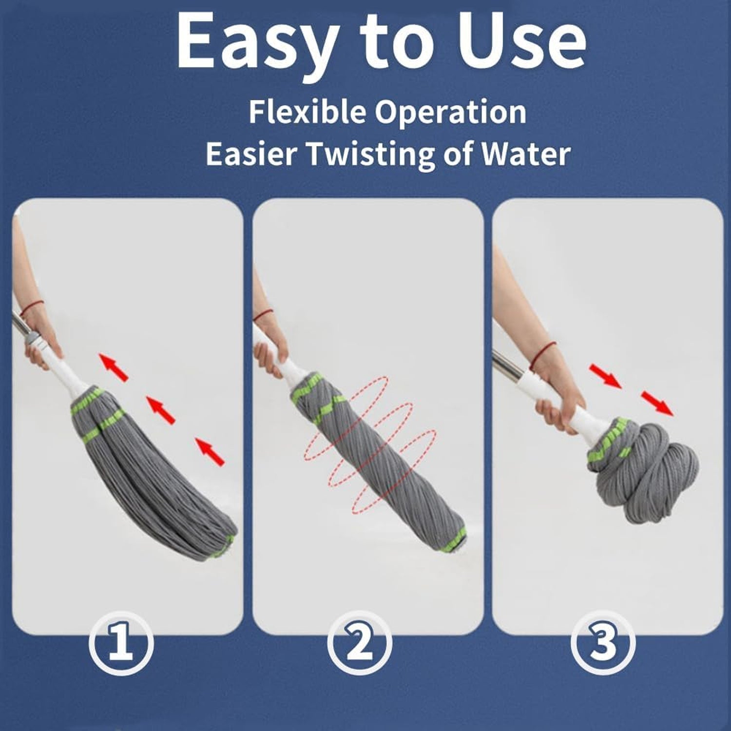 360° Spin Mop – Adjustable Handle & Microfiber Head for Effortless Cleaning