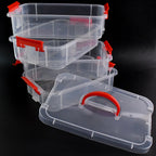 Plastic Storage Box – 4-Layer Transparent Organizer with Handle