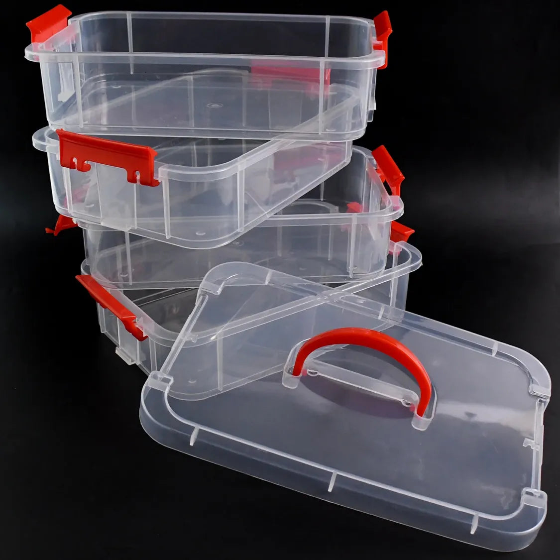 Plastic Storage Box – 4-Layer Transparent Organizer with Handle