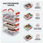 Plastic Storage Box – 4-Layer Transparent Organizer with Handle