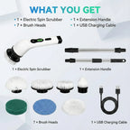 Electric Spin Scrubber Brush – 7-in-1 Cordless Cleaning Tool