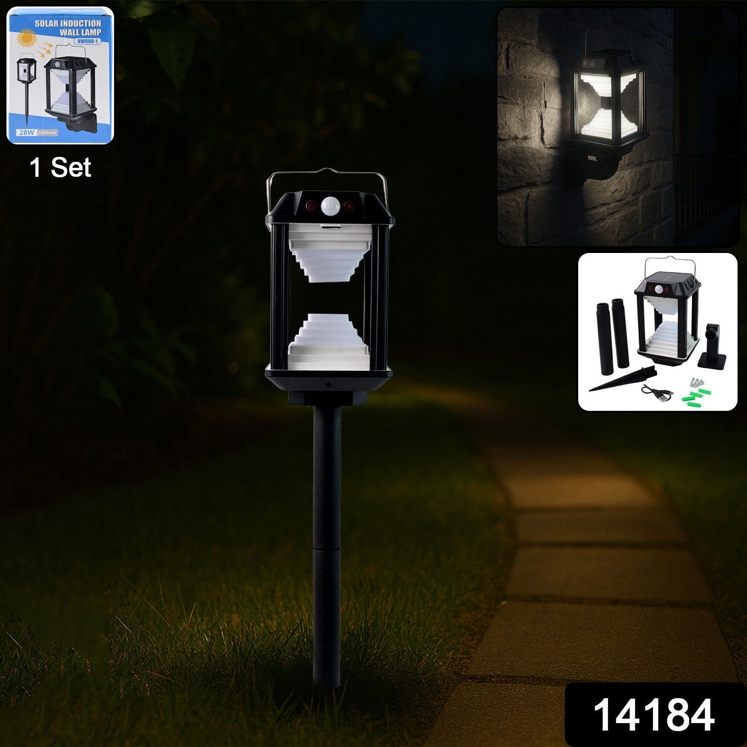 Solar Induction LED Wall Lamp – Motion Sensor Outdoor Light