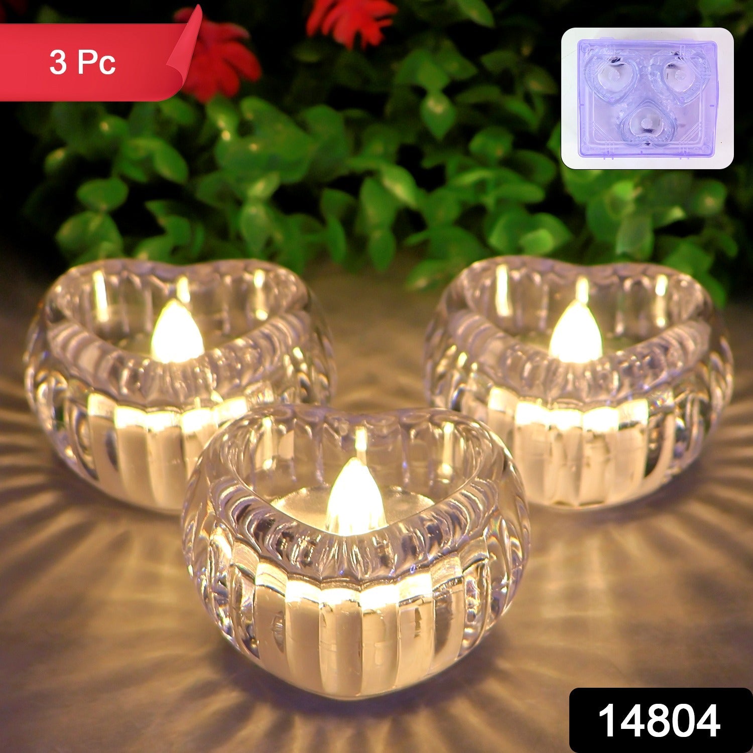Heart-Shaped LED Flameless Candles – Safe Romantic Glow Set