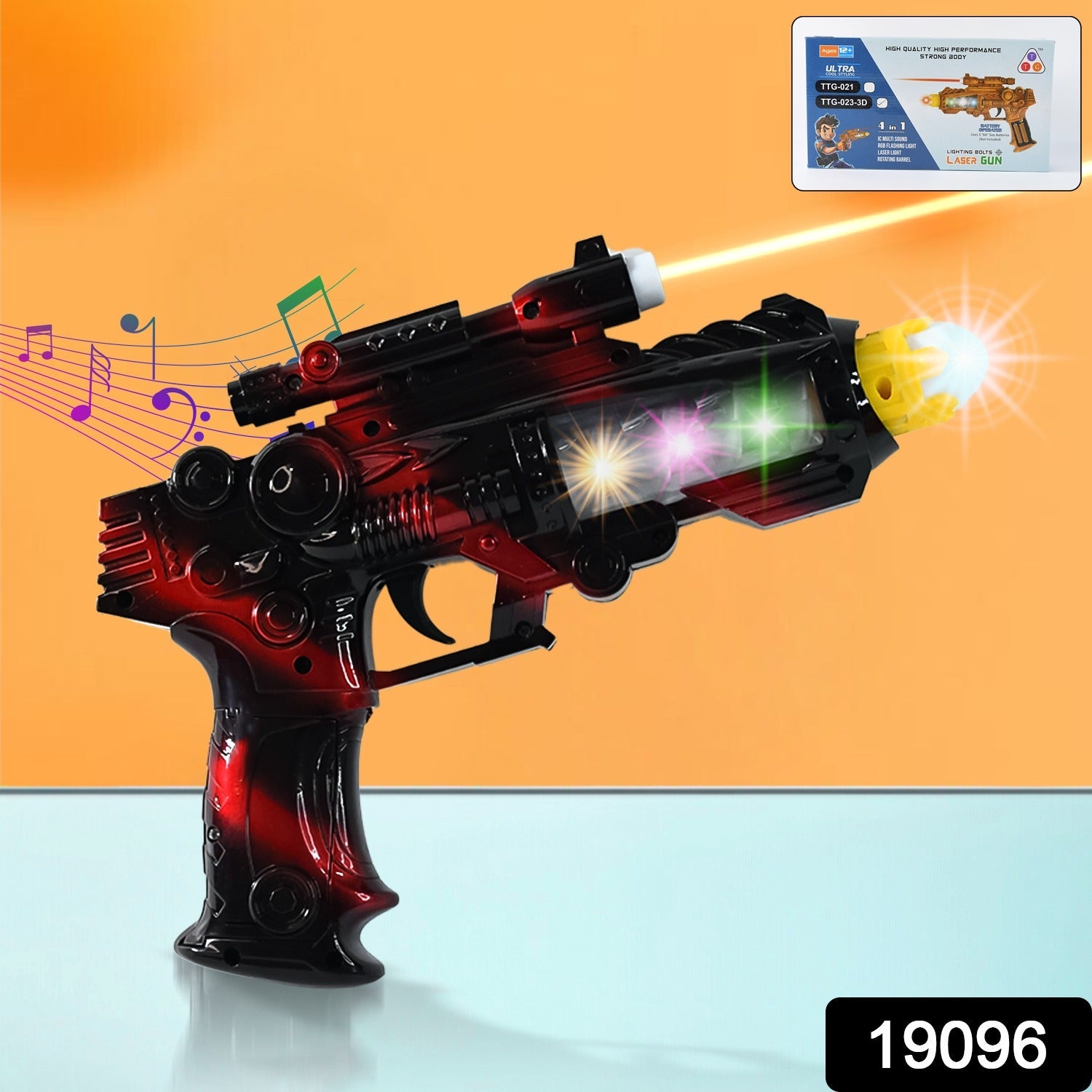 LED Flashing Sound Laser Toy Gun – Space Blaster with Lights & Music