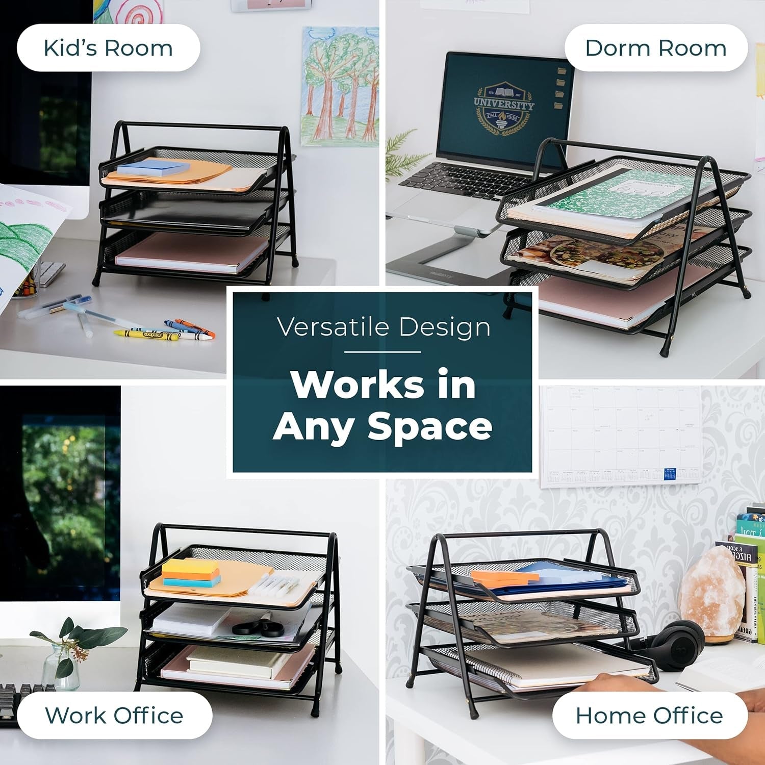 Organizer Rack Ð Durable 3-Tier Metal Storage for Office & Home