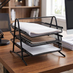 Organizer Rack Ð Durable 3-Tier Metal Storage for Office & Home