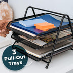 Organizer Rack Ð Durable 3-Tier Metal Storage for Office & Home
