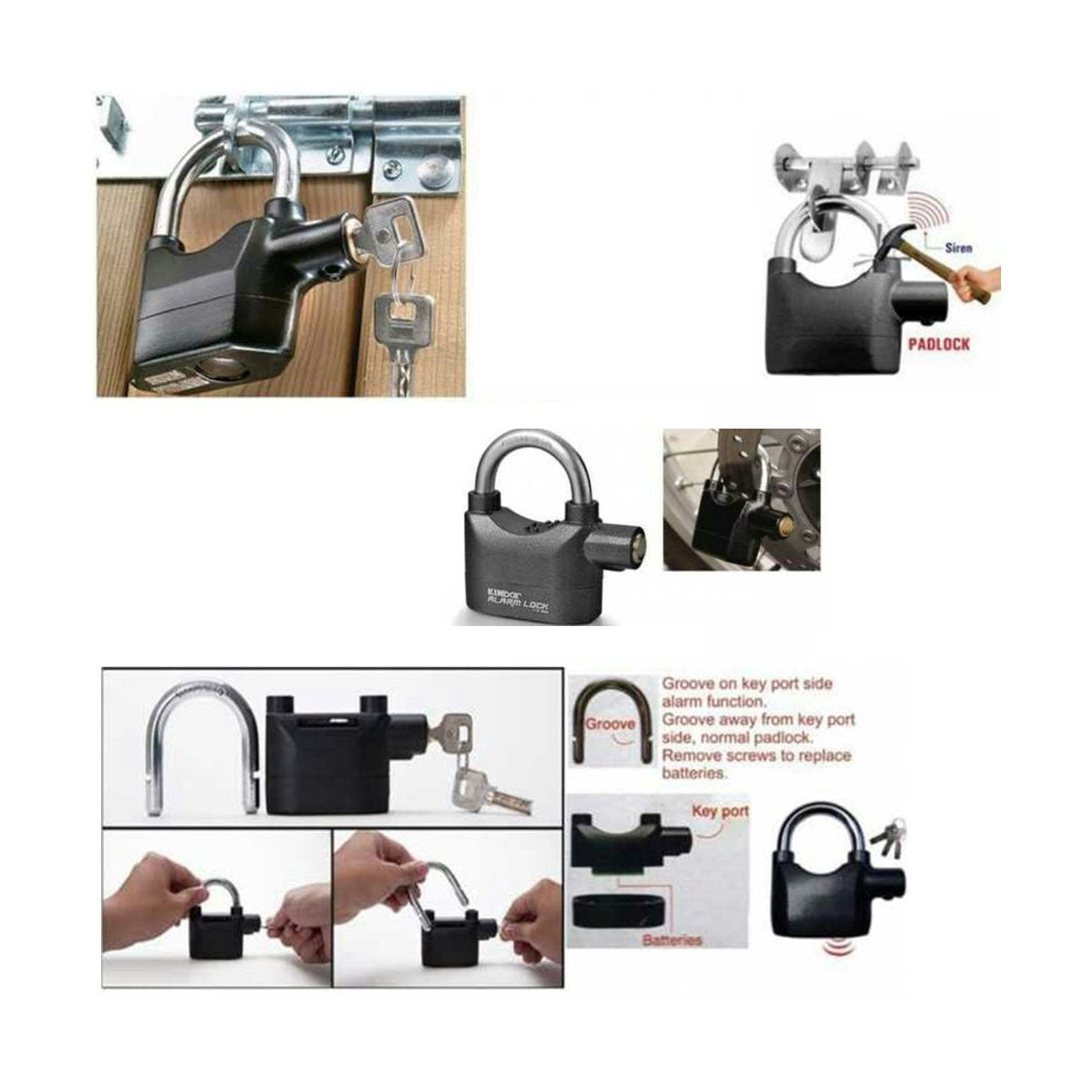 Anti Theft Pad Lock – Heavy Duty with 110dB Smart Alarm