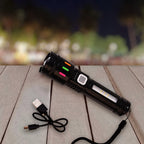 LED Flashlight USB Rechargeable – Zoom & 5 Lighting Modes