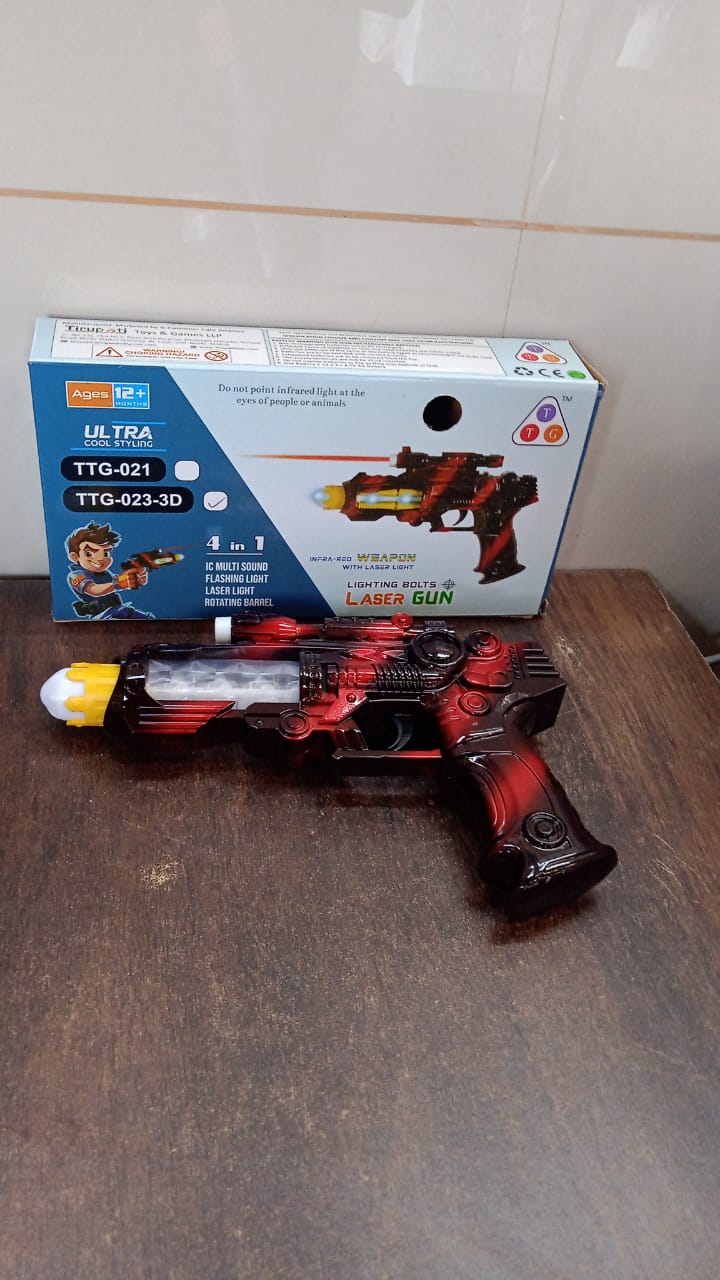 LED Flashing Sound Laser Toy Gun – Space Blaster with Lights & Music