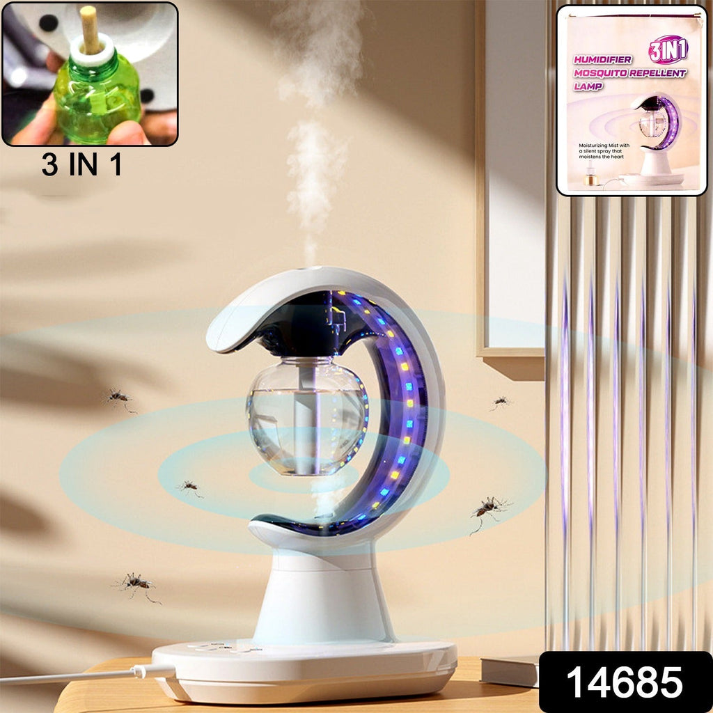 Portable 3-in-1 Air Humidifier | LED Ambient Lamp & Mosquito Repellent for Home & Bedroom